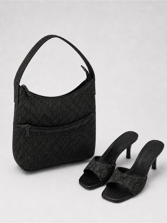 Gucci Shoes - Gucci GG Denim Small Hobo + Fenim Open Toe Mule Set